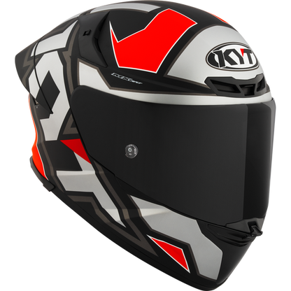 KYT TT Revo Electron Matt Grey Red Helmet