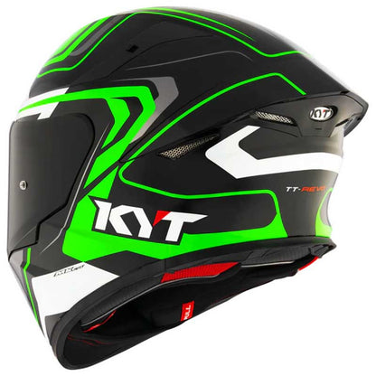 KYT TT Revo Overtech Black Green Gloss Helmet