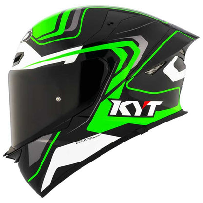 KYT TT Revo Overtech Black Green Gloss Helmet