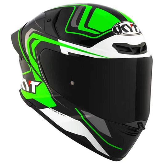 KYT TT Revo Overtech Black Green Gloss Helmet