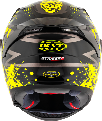 KYT Striker 2V Nutron Gloss Black Yellow Helmets - AH Helmets
