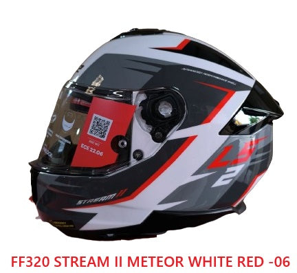 LS2 FF320 STREAM II METEOR GLOSS  white Red -06