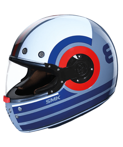 SMK Retro Ranko Gloss White Blue (GL653) Helmet