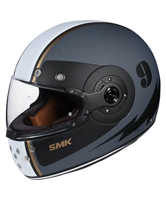 SMK Retro Ranko Electro Grey White  Matt (MA621) Helmet