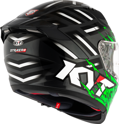 KYT Striker 2V FLAMING ANTHRACITE GREEN Helmet