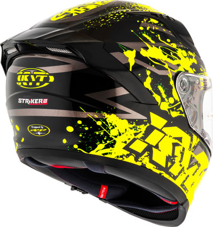 KYT Striker 2V Nutron Gloss Black Yellow Helmets - AH Helmets