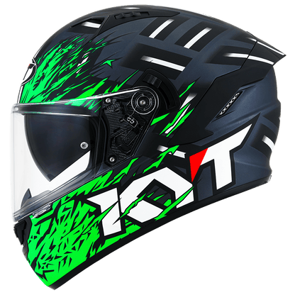 KYT Striker 2V FLAMING ANTHRACITE GREEN Helmet