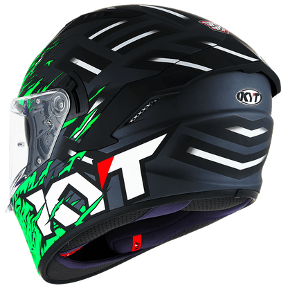 KYT Striker 2V FLAMING ANTHRACITE GREEN Helmet