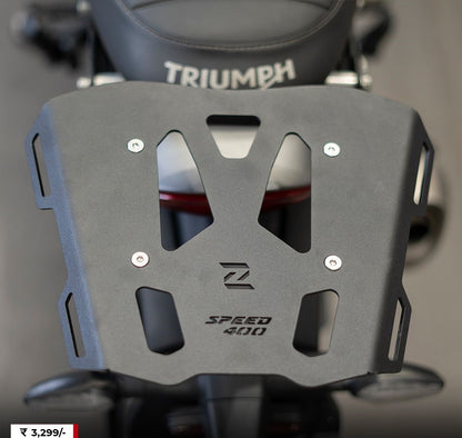 ZANA TOP RACK ALUMINIUM PLATE T-1 BLACK FOR TRIUMPH SPEED 400
