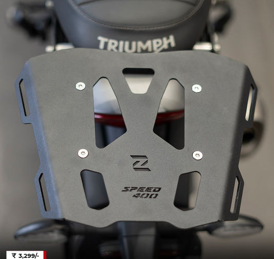 ZANA TOP RACK ALUMINIUM PLATE T-1 BLACK FOR TRIUMPH SPEED 400