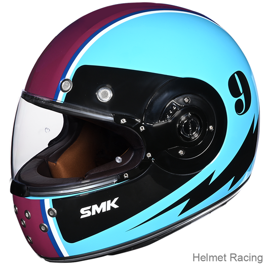 SMK Retro Ranko Electro Purple Gloss (GL523) Helmet