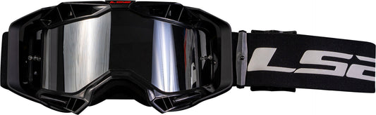 LS2 AURA PRO Offroad Goggles with Silver Iridium Visor (Black )