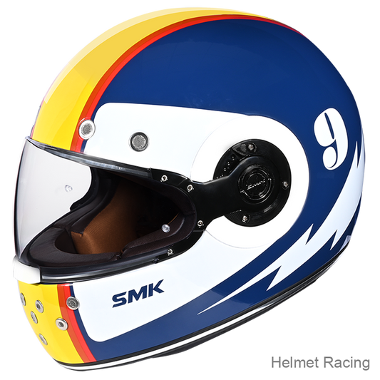 SMK Retro Ranko Electro Blue Gloss (GL514) Helmet