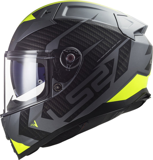 LS2 FF811 Vector II  Splitter Matt Titanium hiviz yellow Helmets
