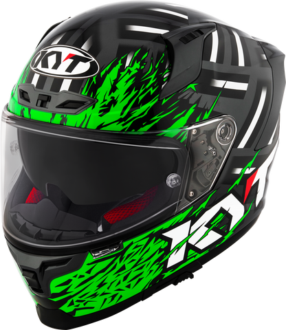 KYT Striker 2V FLAMING ANTHRACITE GREEN Helmet