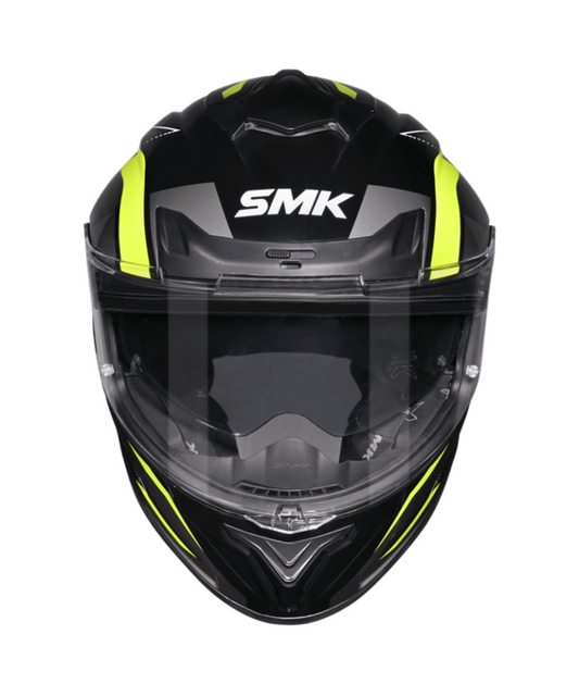 SMK Typhoon Azonix Gloss Black Hiviz yellow(GL 264) Helmet ECE 22-06