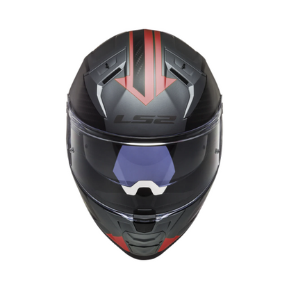LS2 FF811 Vector II  Splitter Matt Titanium Red Helmets